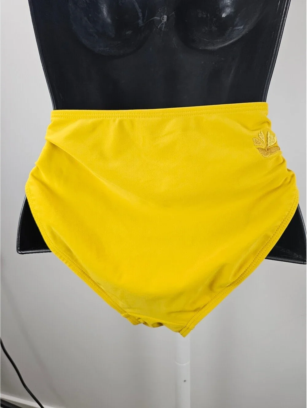 Hapari Yellow High-Waisted Bikini Bottoms with Tassel Ties